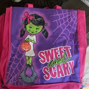 Justice Frankenstein girl Trick or Treat reusable Halloween Bags used 1x
